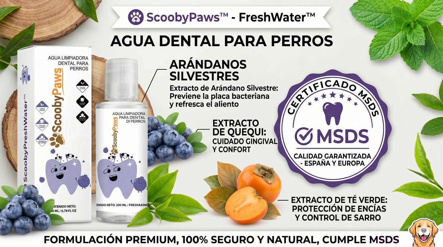 ScoobyPaws FreshWater™ - Tratamiento Dental Avanzado para Gatos