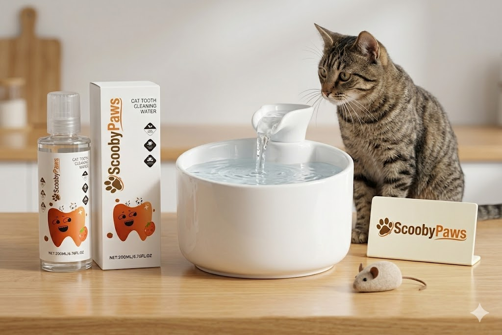 ScoobyPaws FreshWater™ - Tratamiento Dental Avanzado para Gatos